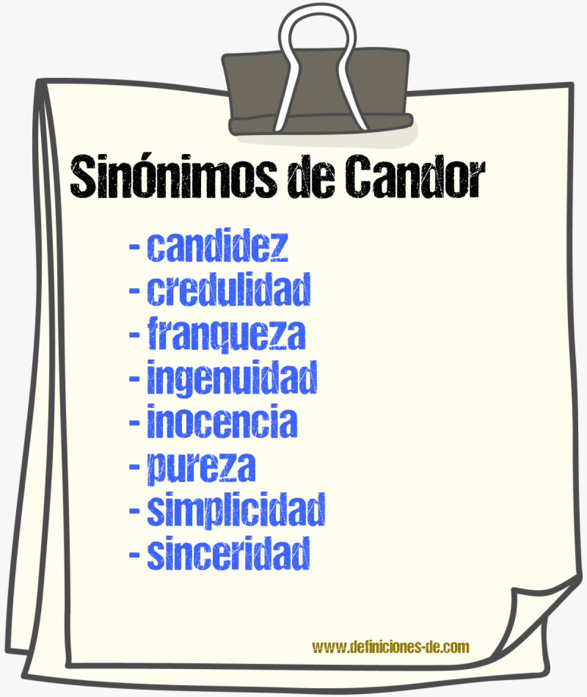 Sinónimos de candor