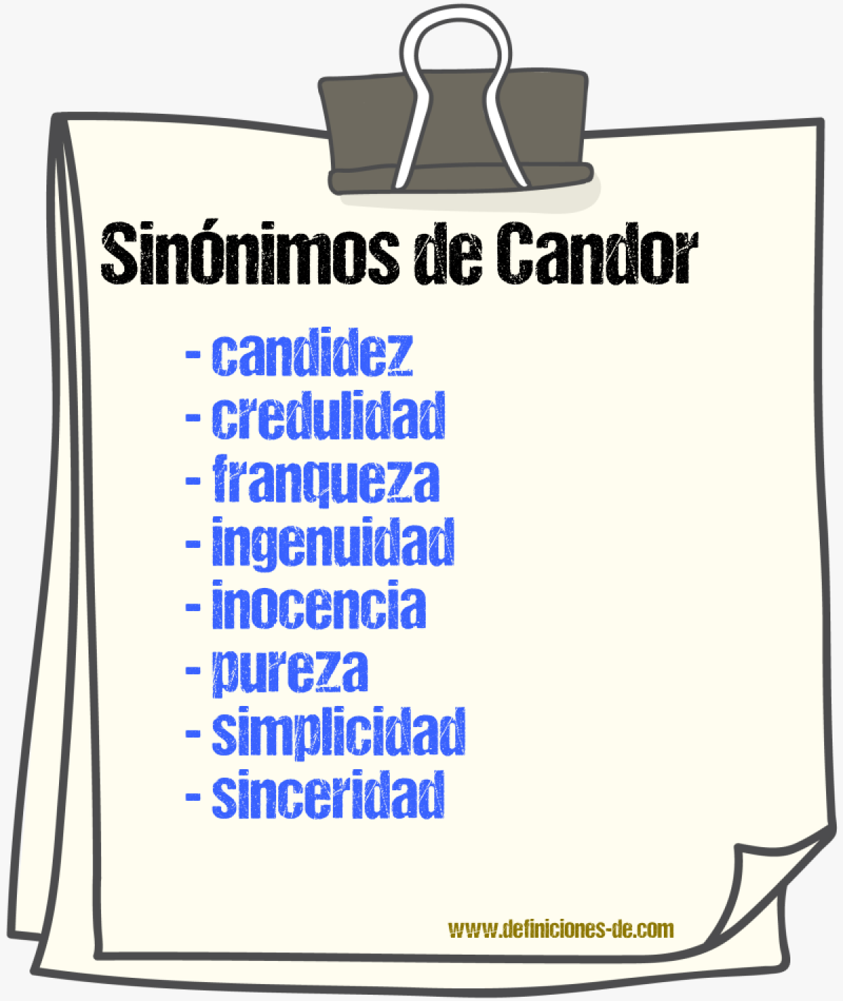 Sinnimos de candor