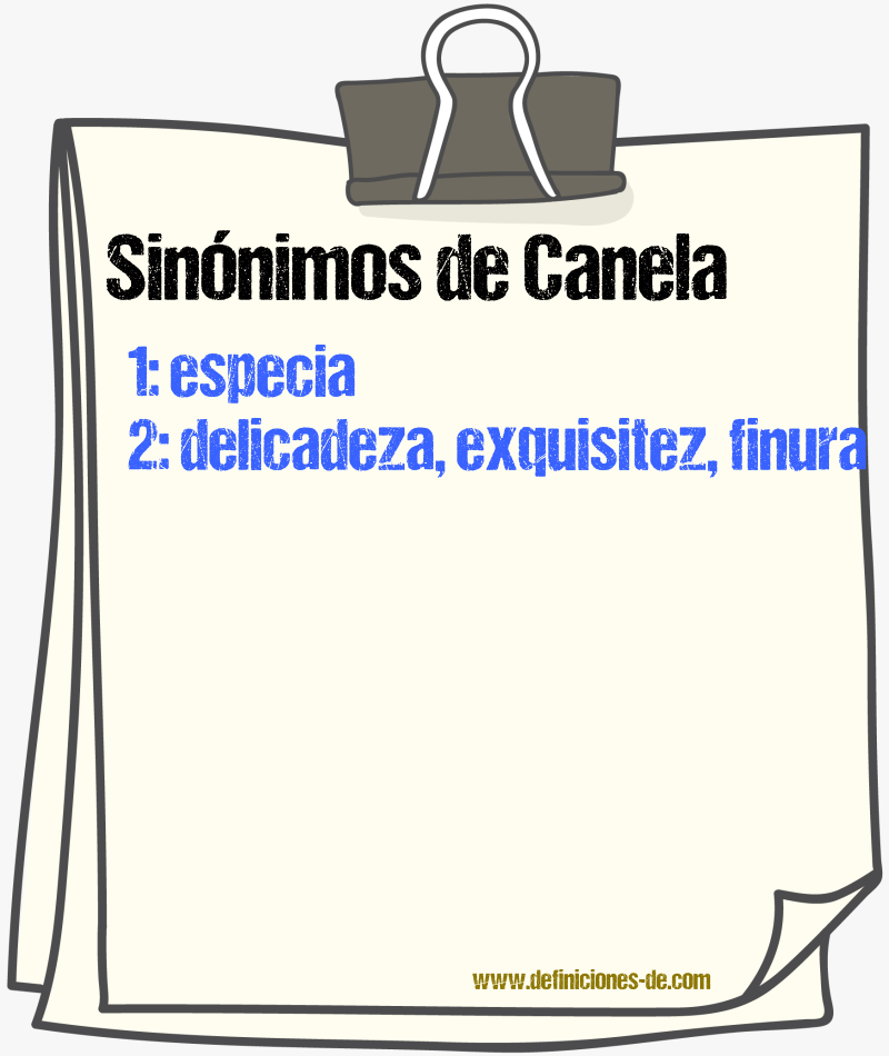 Sinnimos de canela