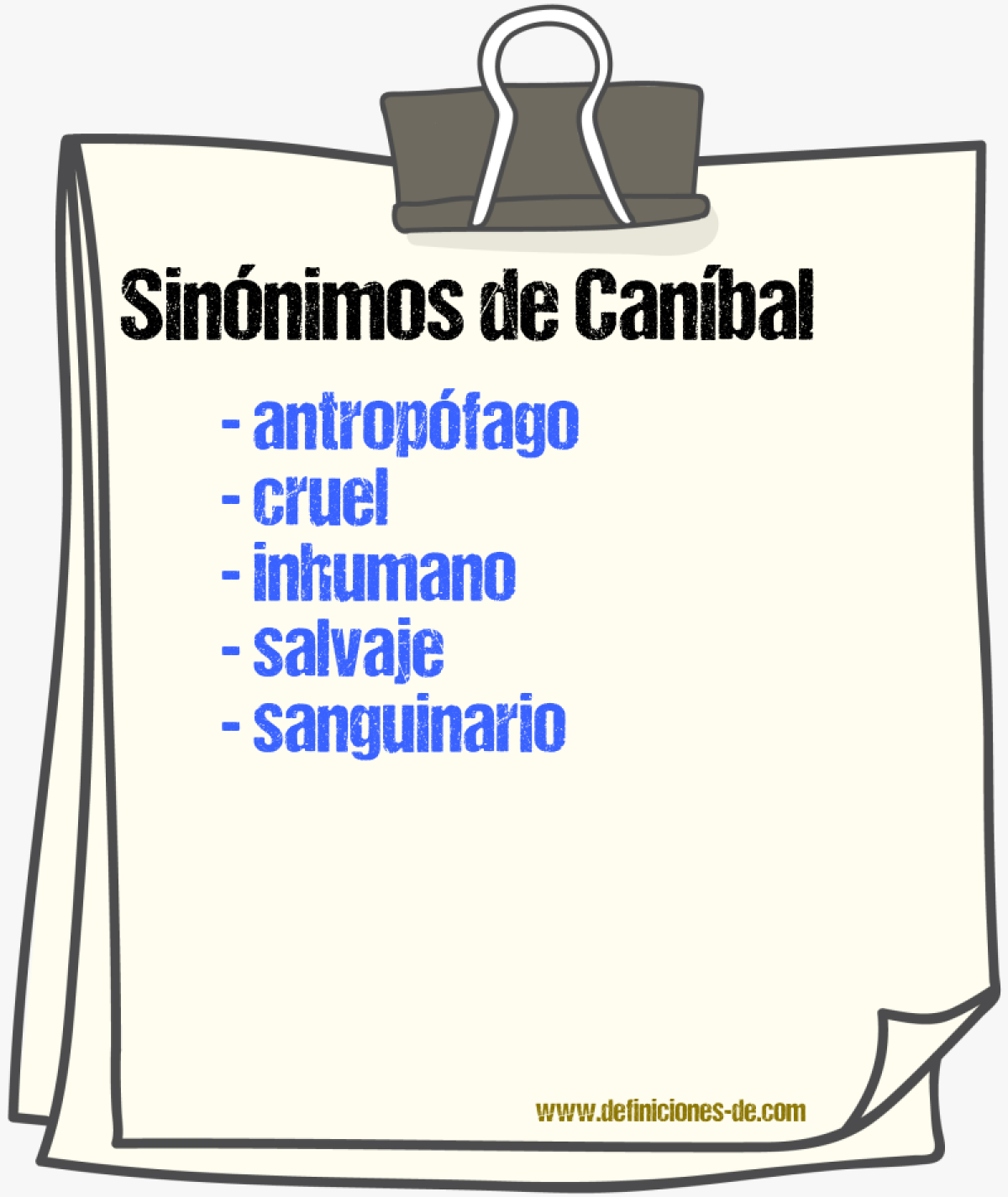 Sinnimos de canbal