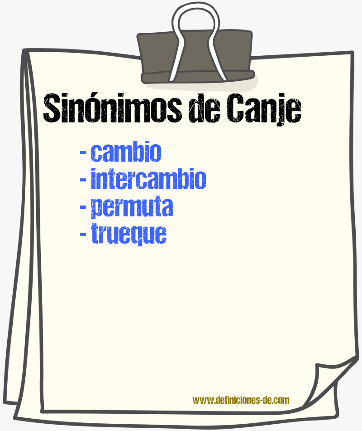 Sinnimos de canje