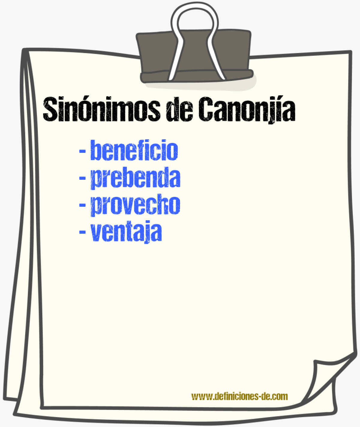 Sinnimos de canonja