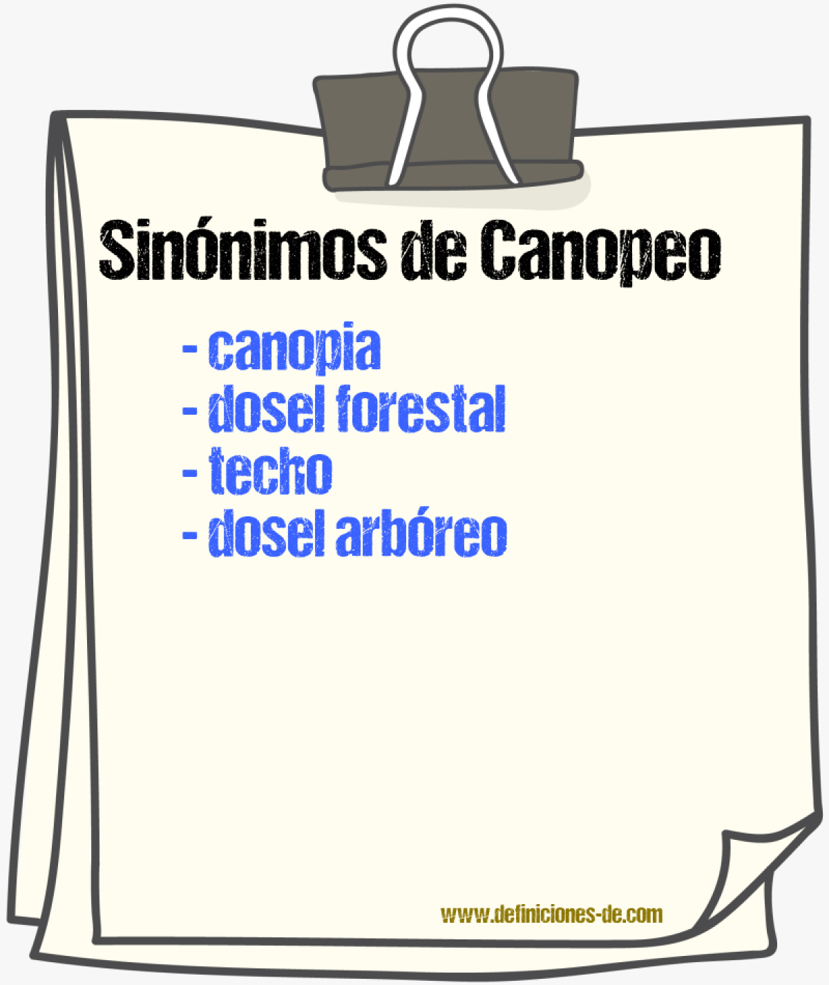 Sinnimos de canopeo