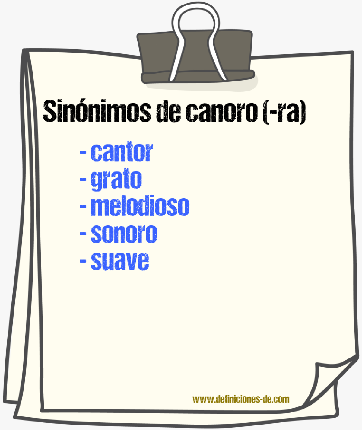 Sinnimos de canoro