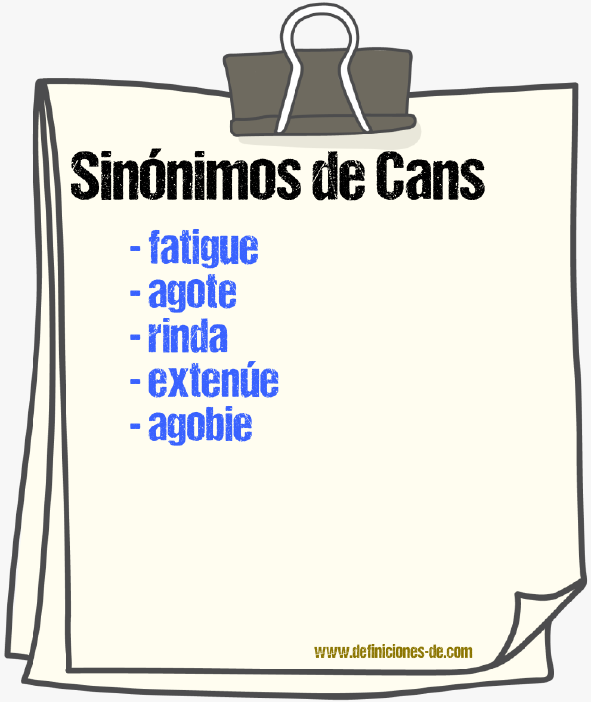 Sinónimos de cansе