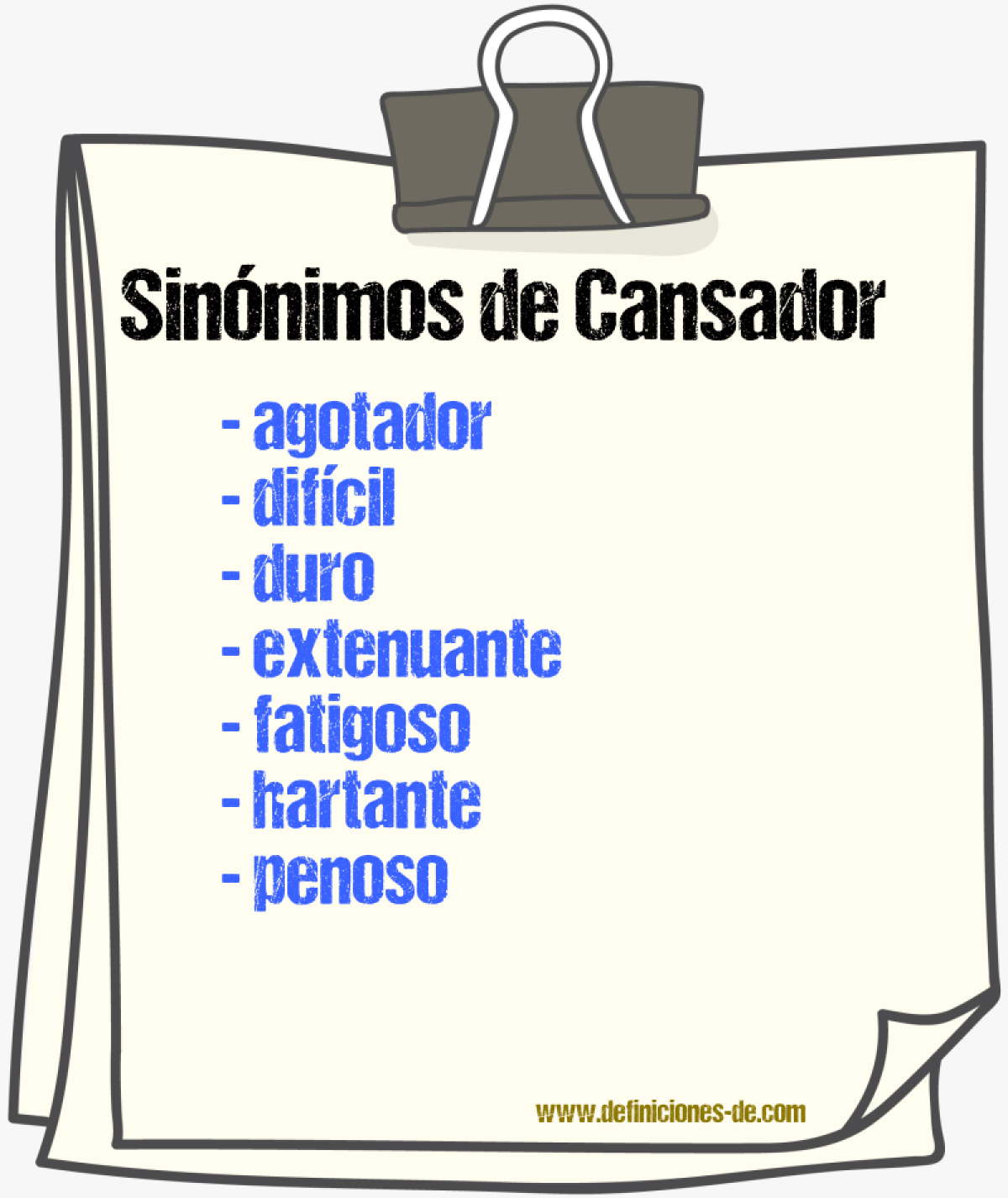 Sinnimos de cansador