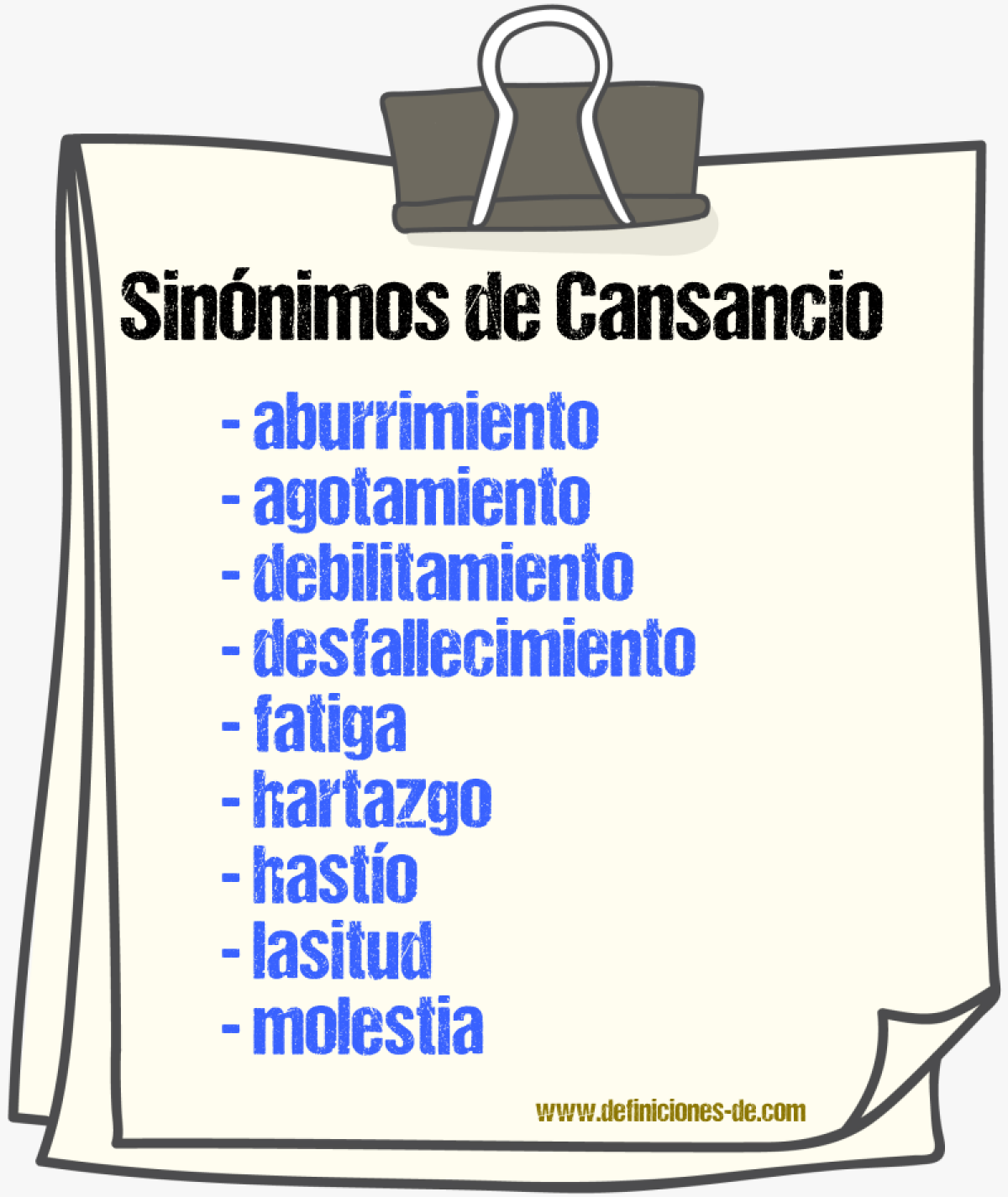 Sinnimos de cansancio