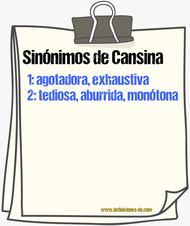 Sinónimos de cansina