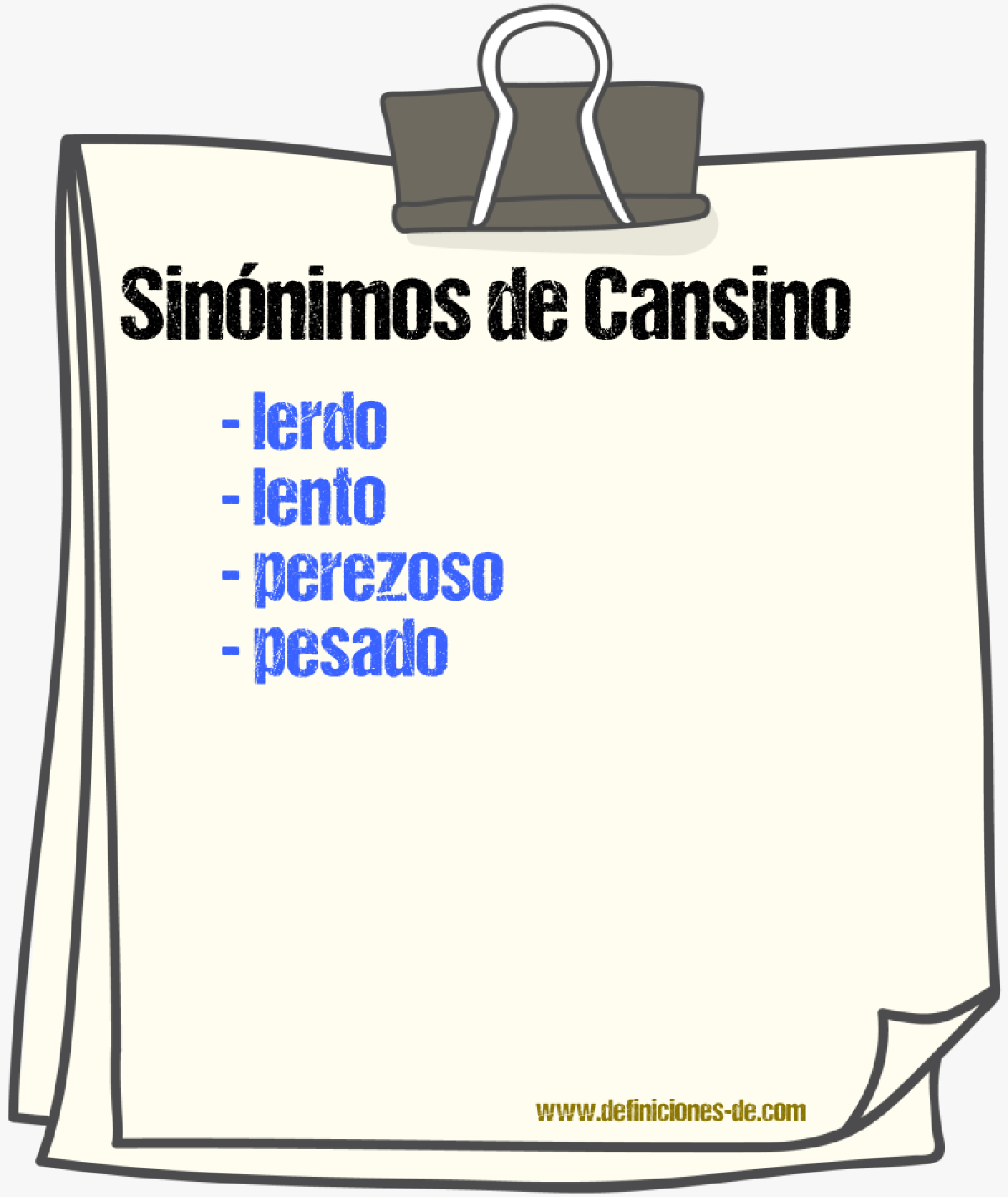 Sinnimos de cansino