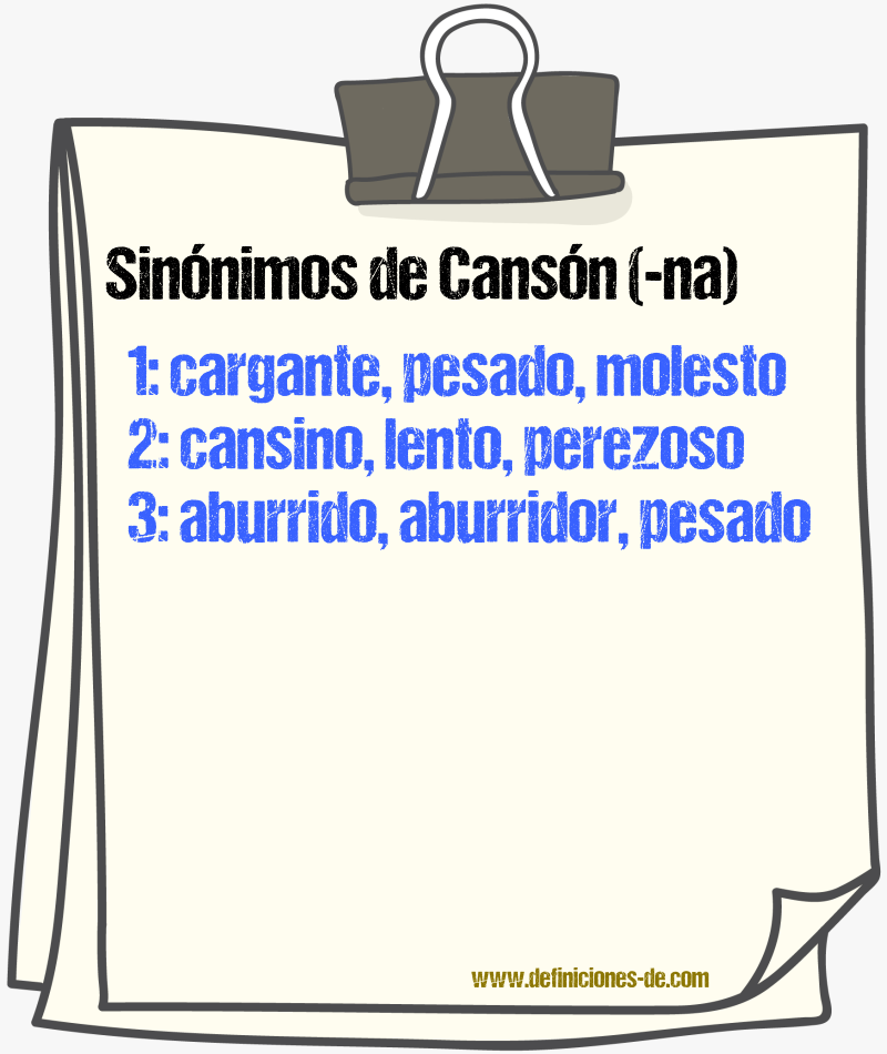 Sinnimos de cansn