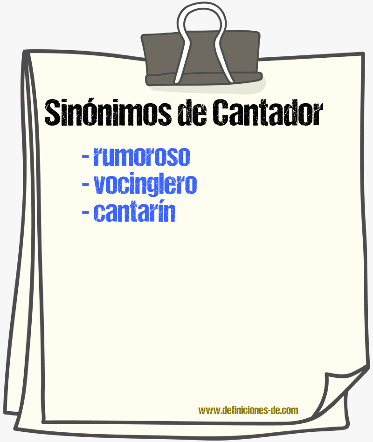 Sinnimos de cantador