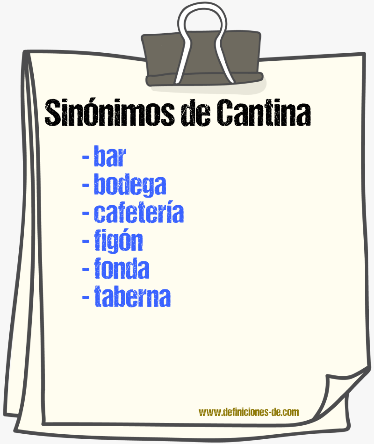 Sinnimos de cantina