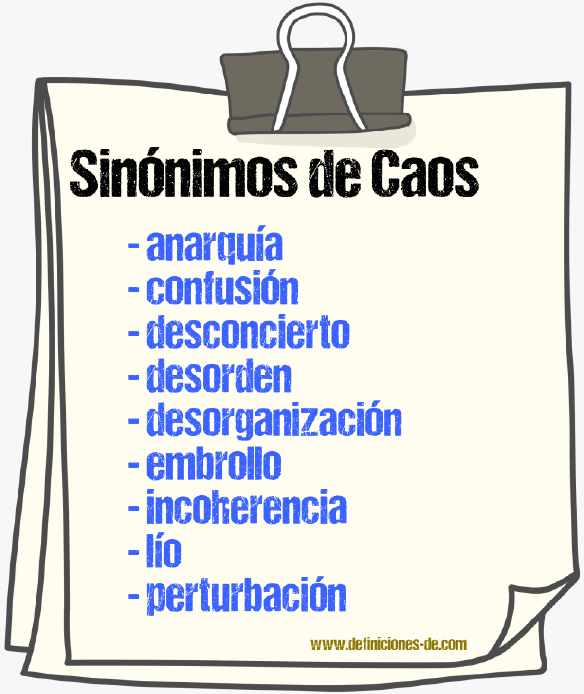 Sinnimos de caos