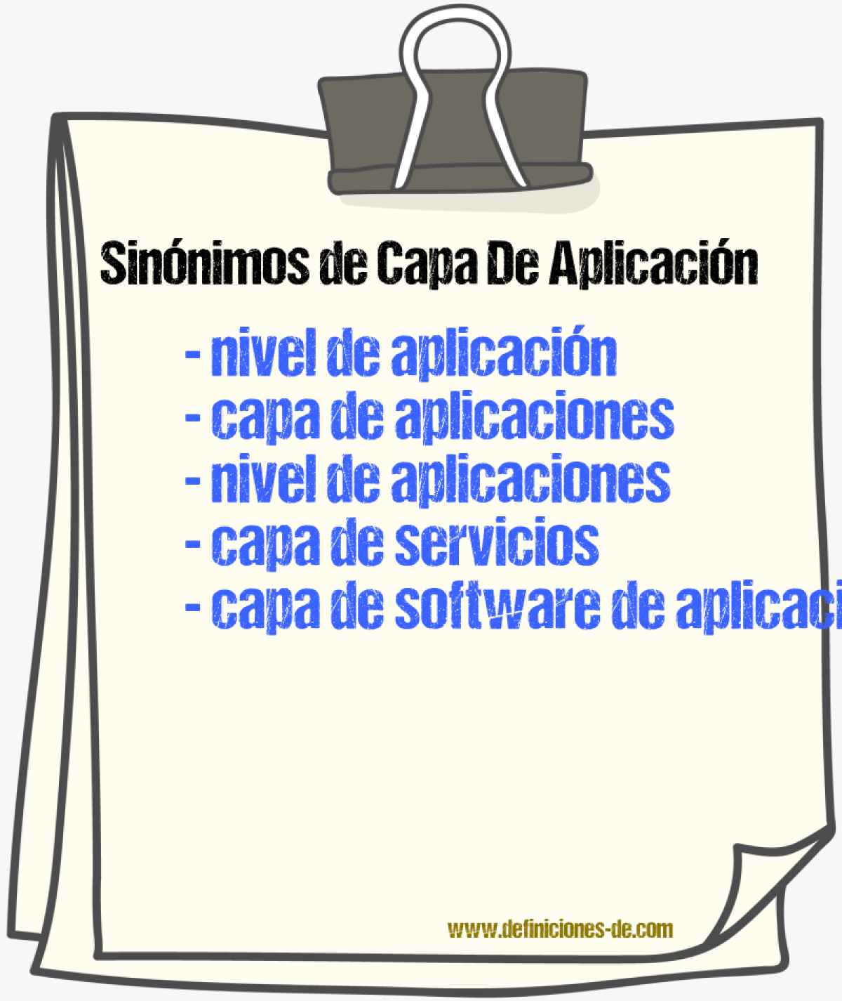 Sinónimos de capa de aplicación