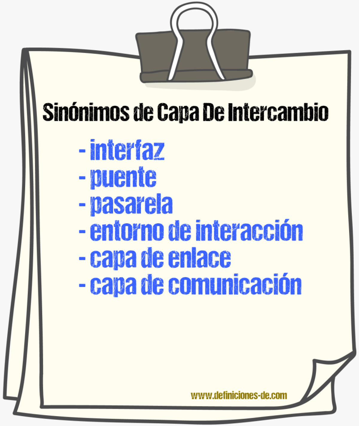 Sinónimos de capa de intercambio