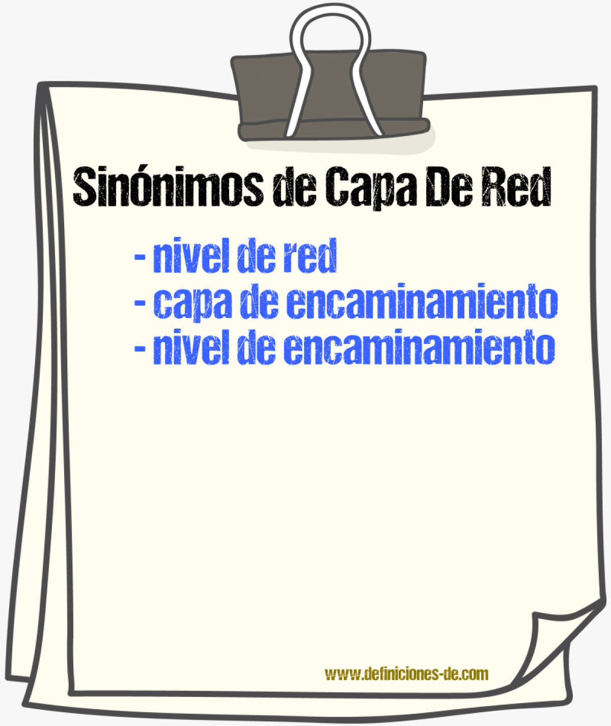 Sinónimos de capa de red