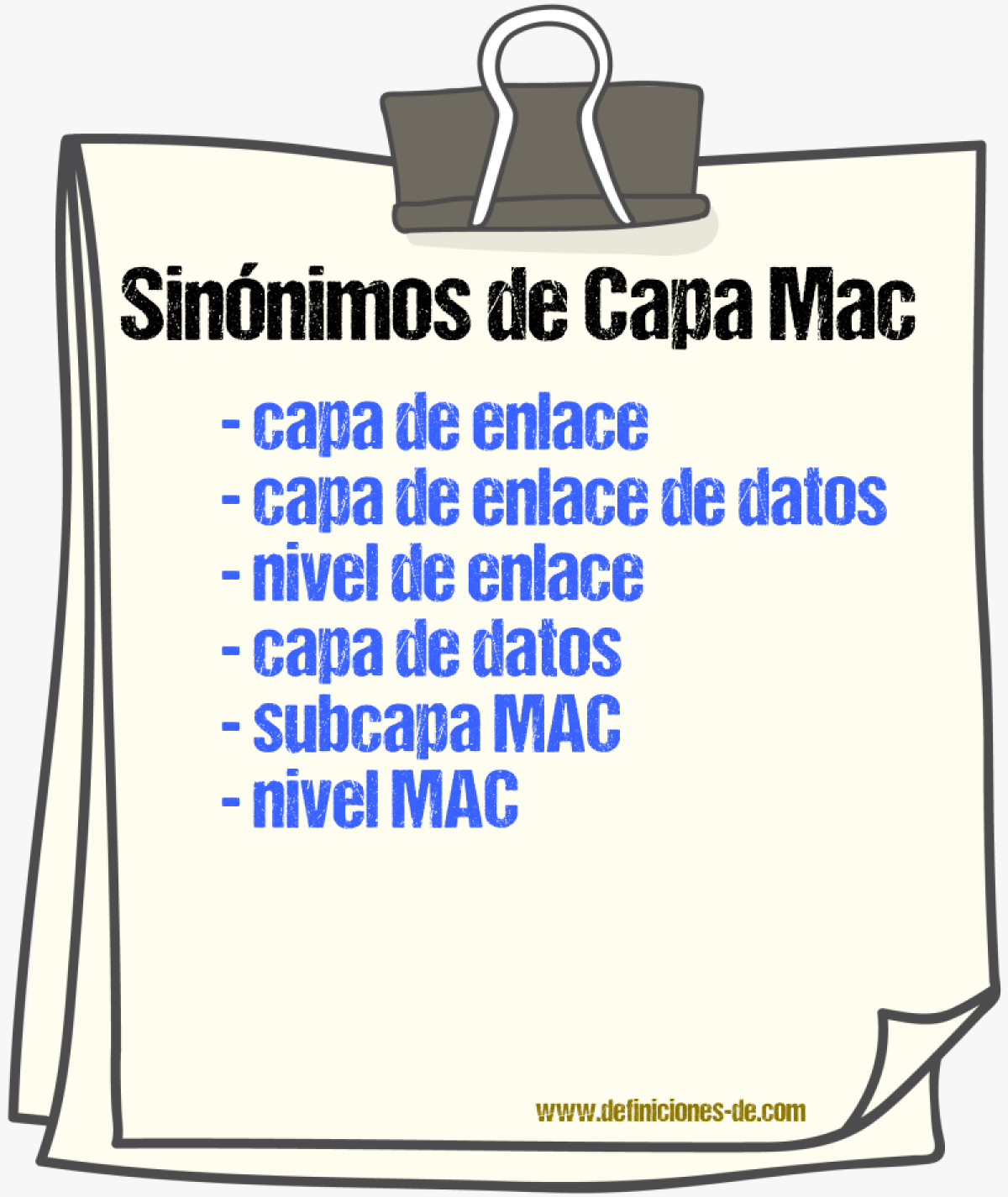 Sinónimos de capa mac