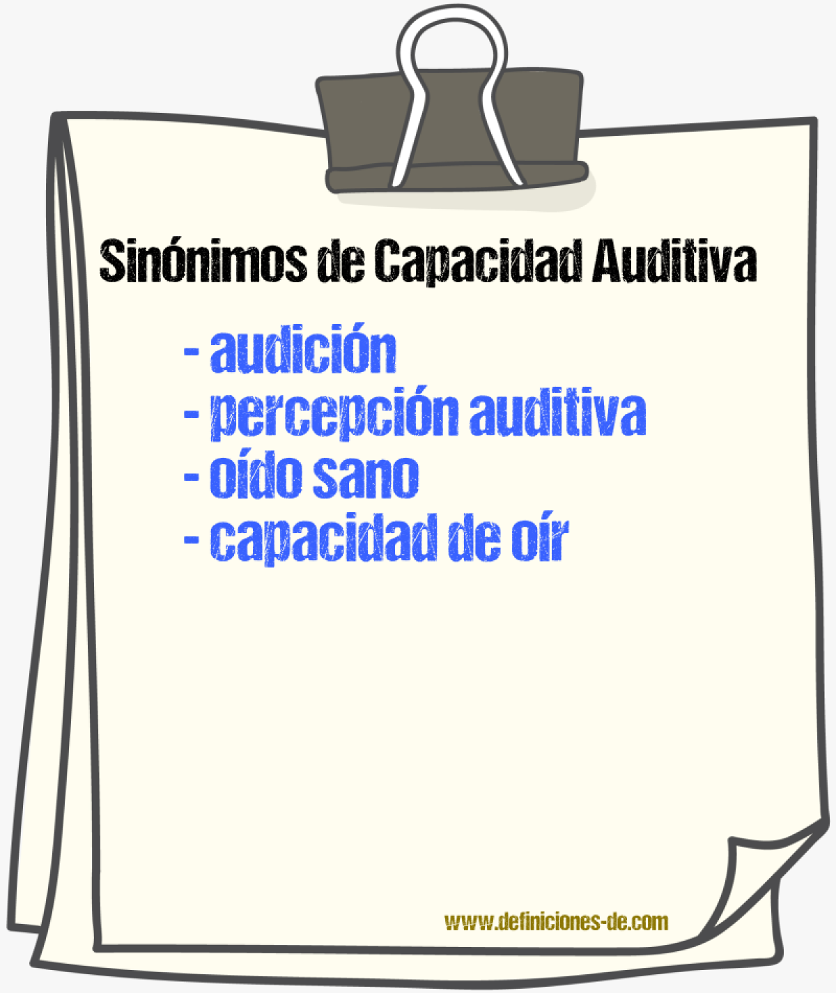 Sinónimos de capacidad auditiva