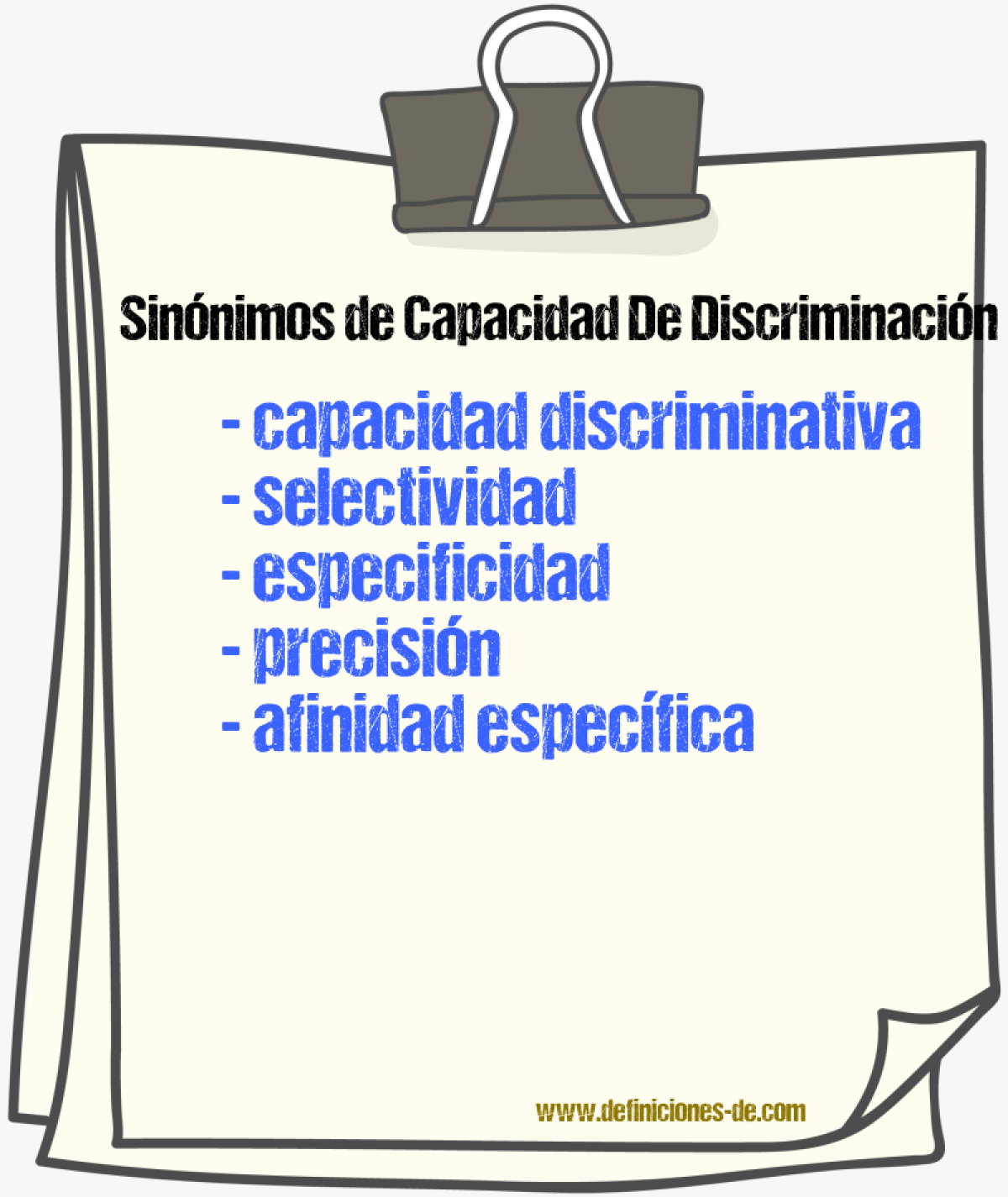Sinónimos de capacidad de discriminación