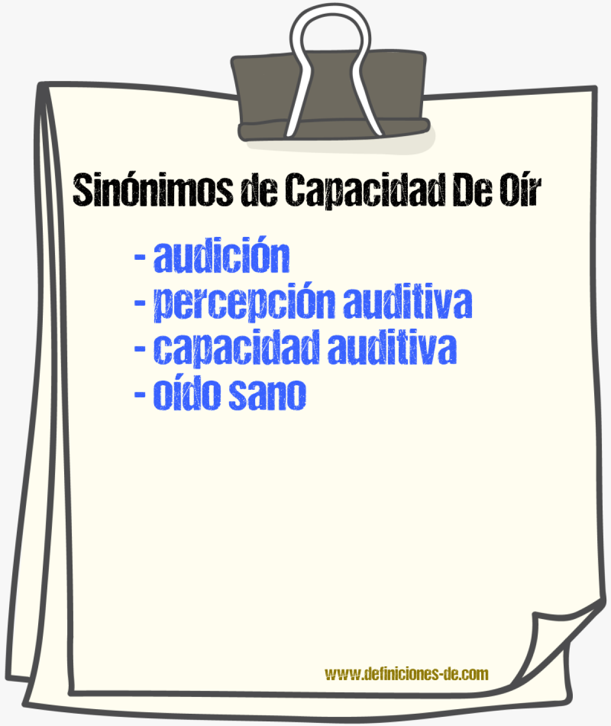 Sinónimos de capacidad de oír