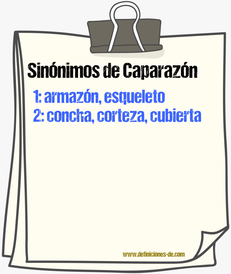 Sinnimos de caparazn