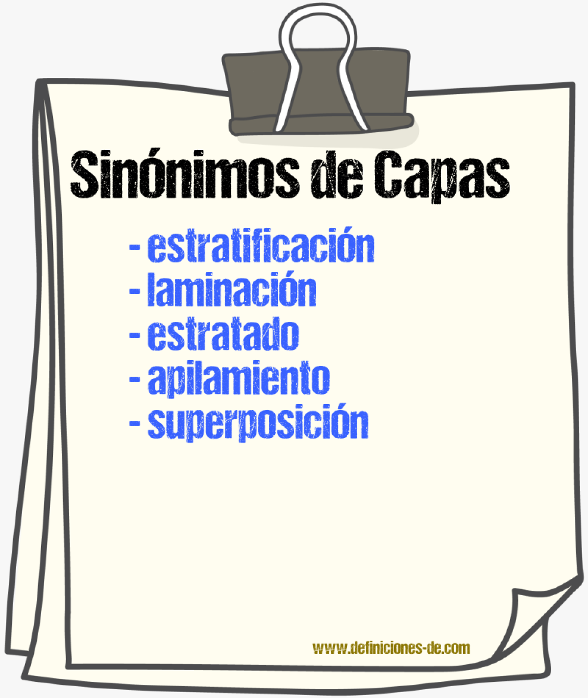 Sinónimos de capas