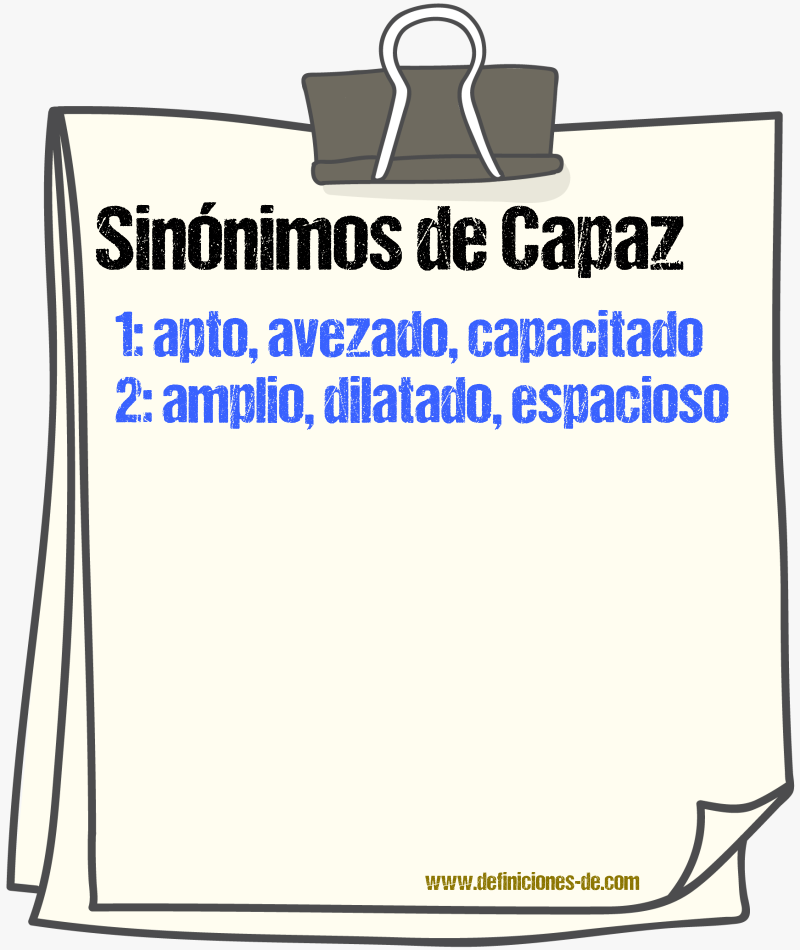 Sinnimos de capaz