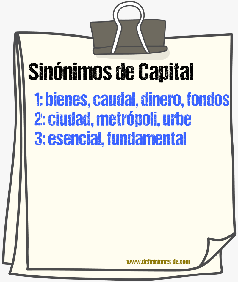 Sinónimos de capital