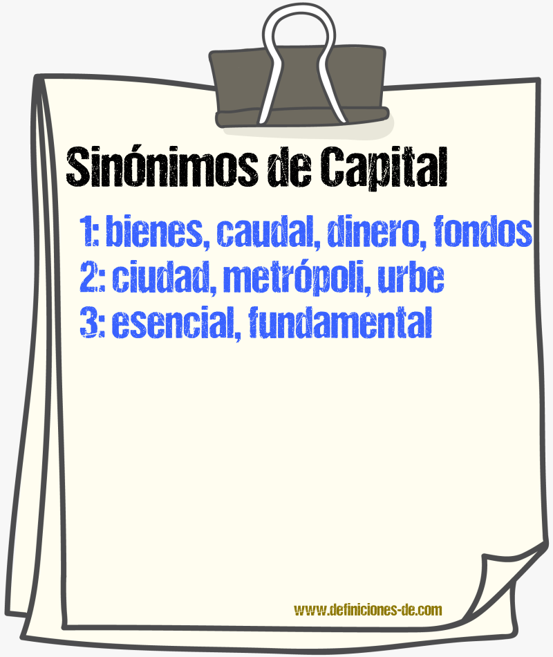 Sinnimos de capital