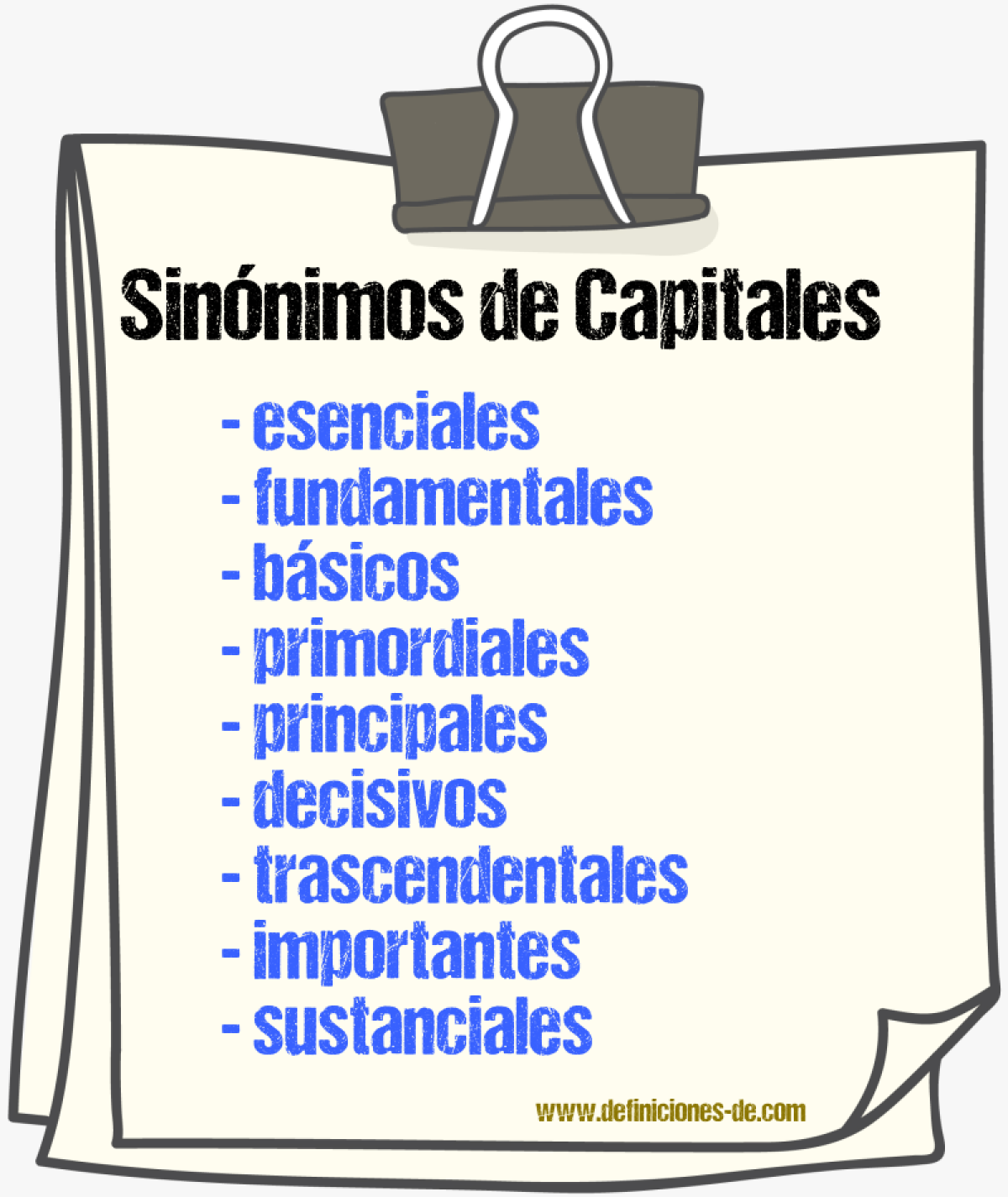 Sinónimos de capitales