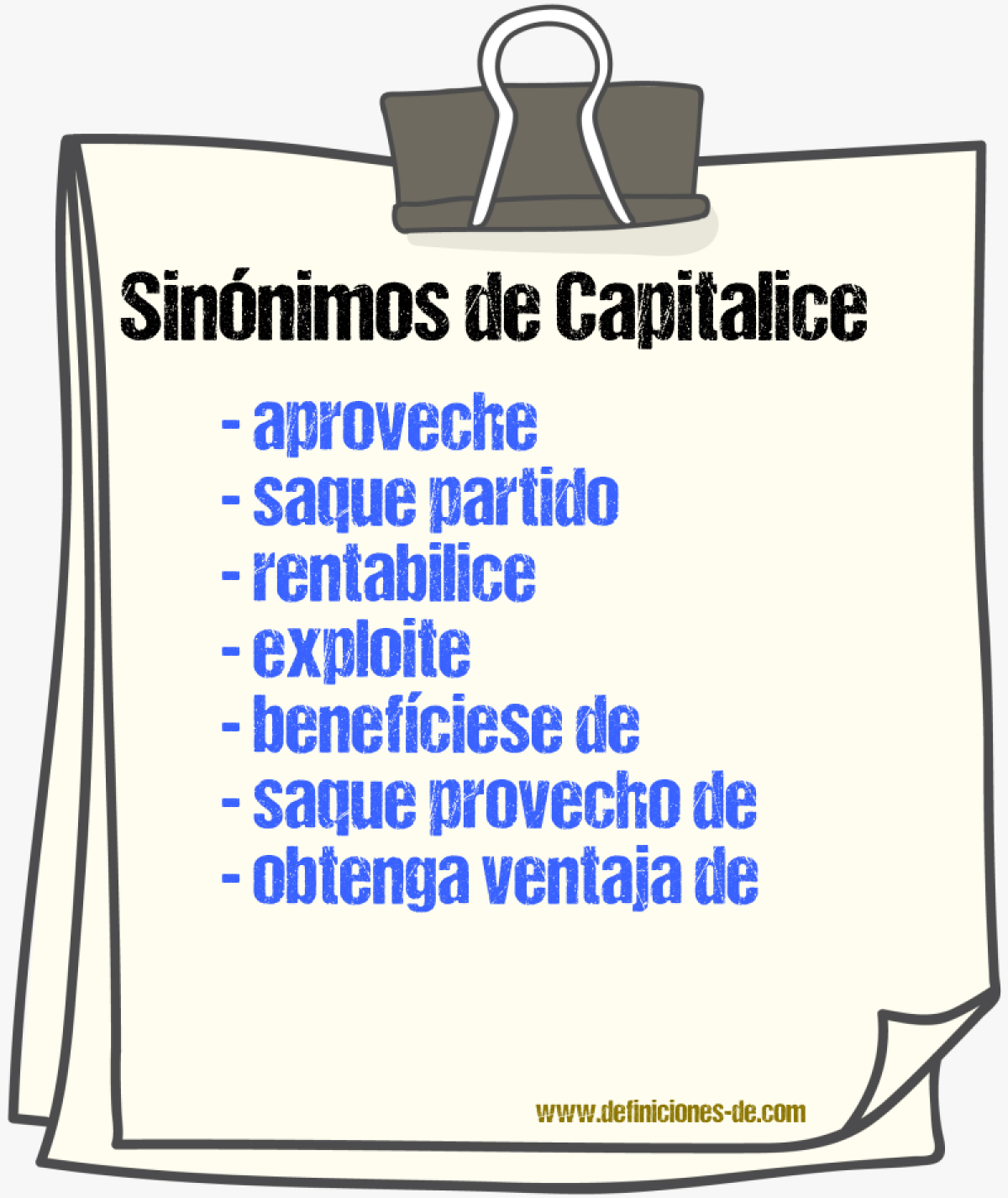 Sinónimos de capitalice