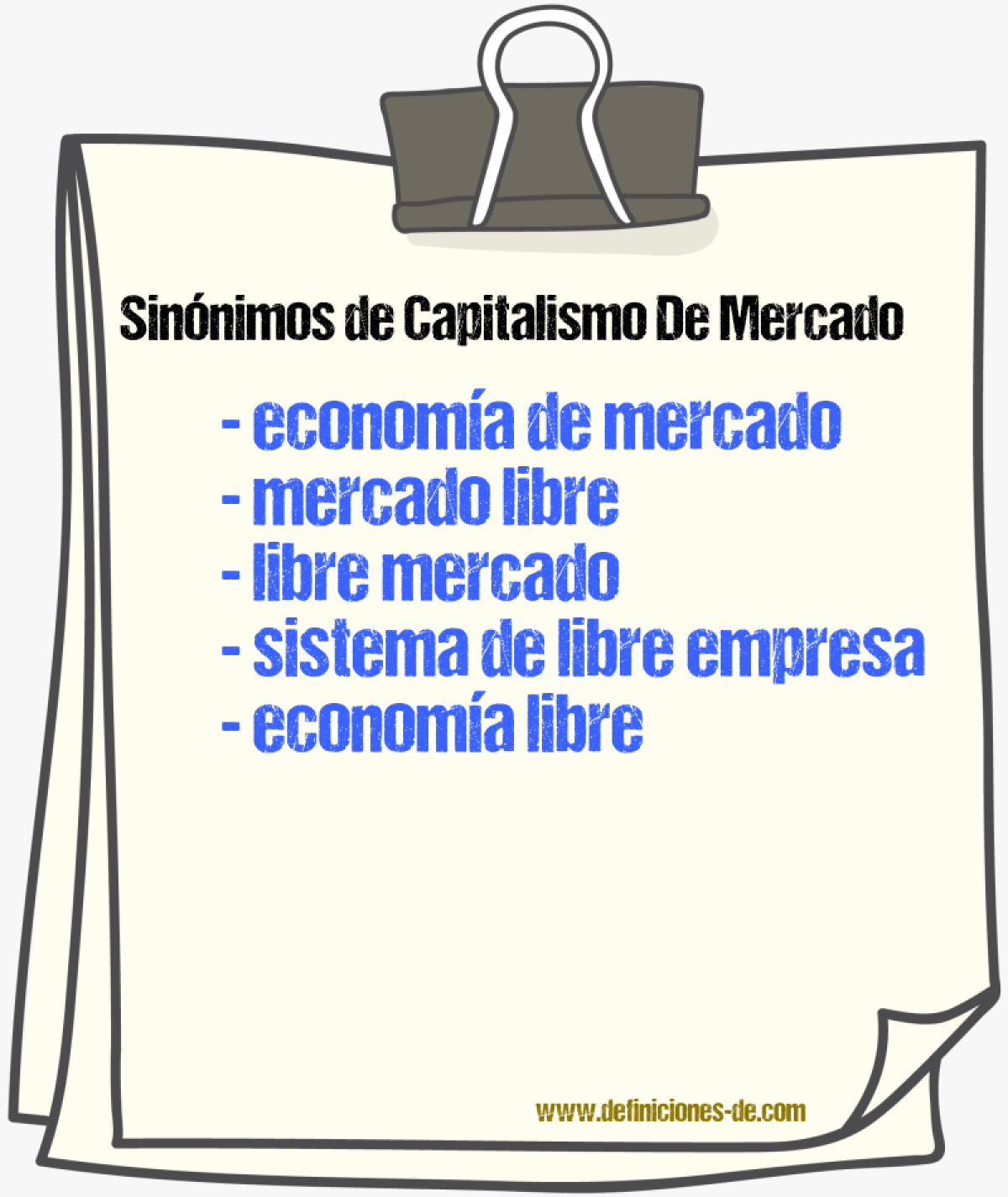 Sinónimos de capitalismo de mercado