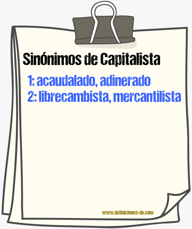 Sinnimos de capitalista