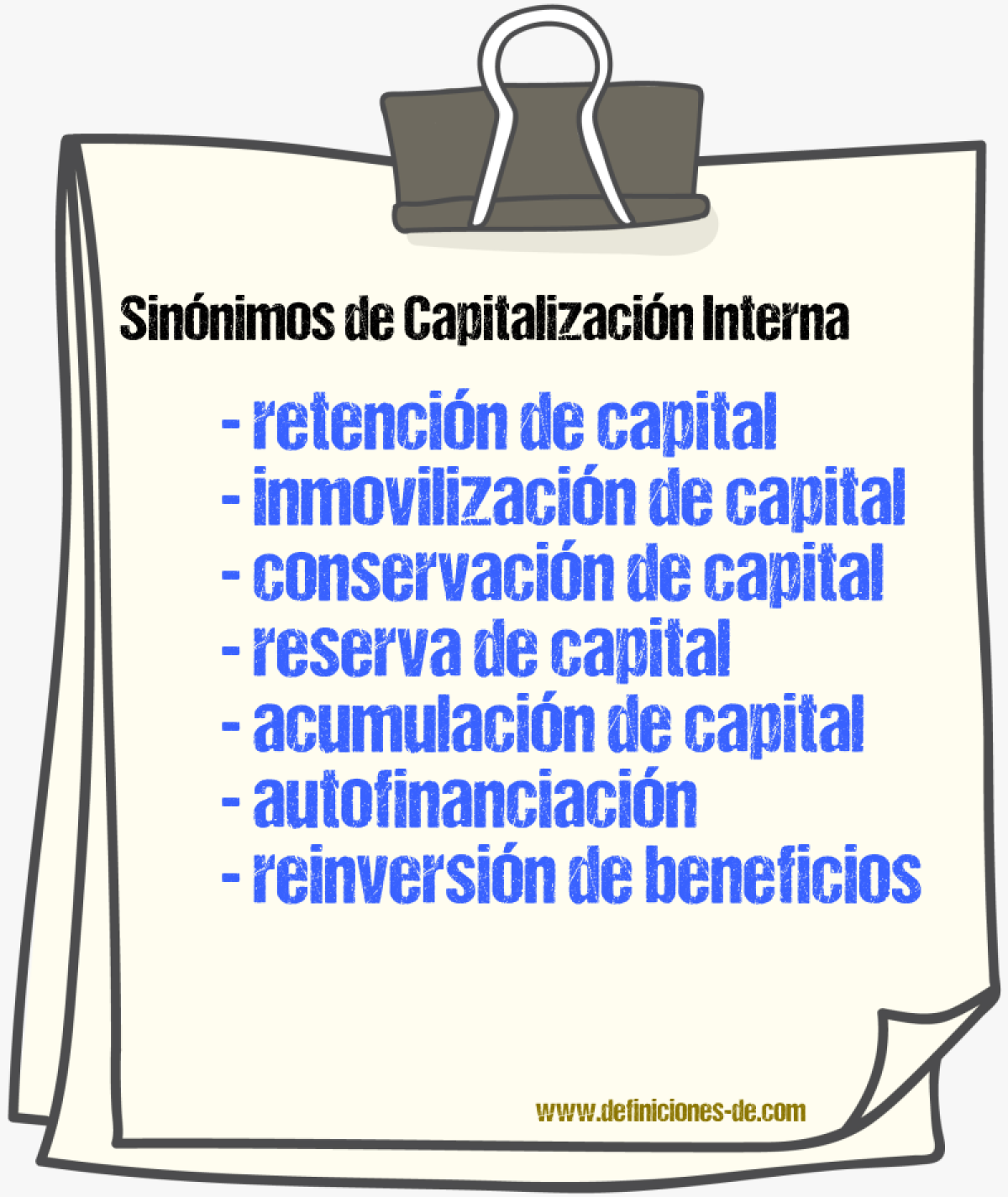 Sinónimos de capitalización interna