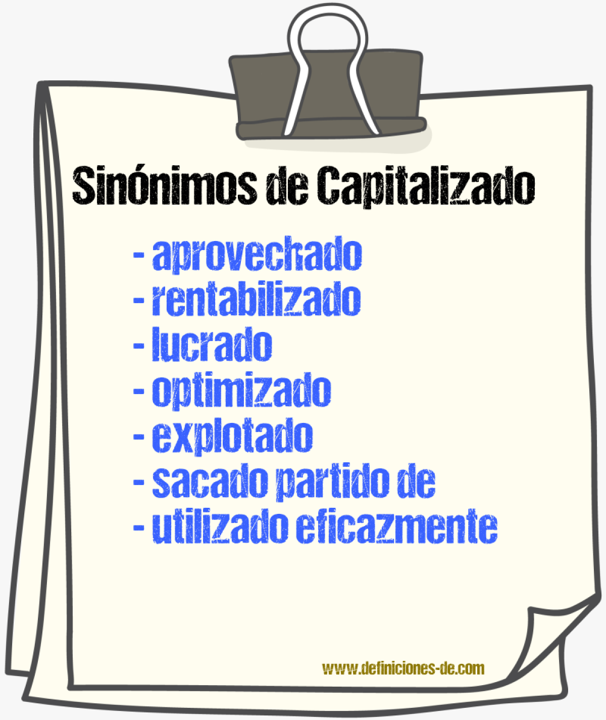 Sinónimos de capitalizado