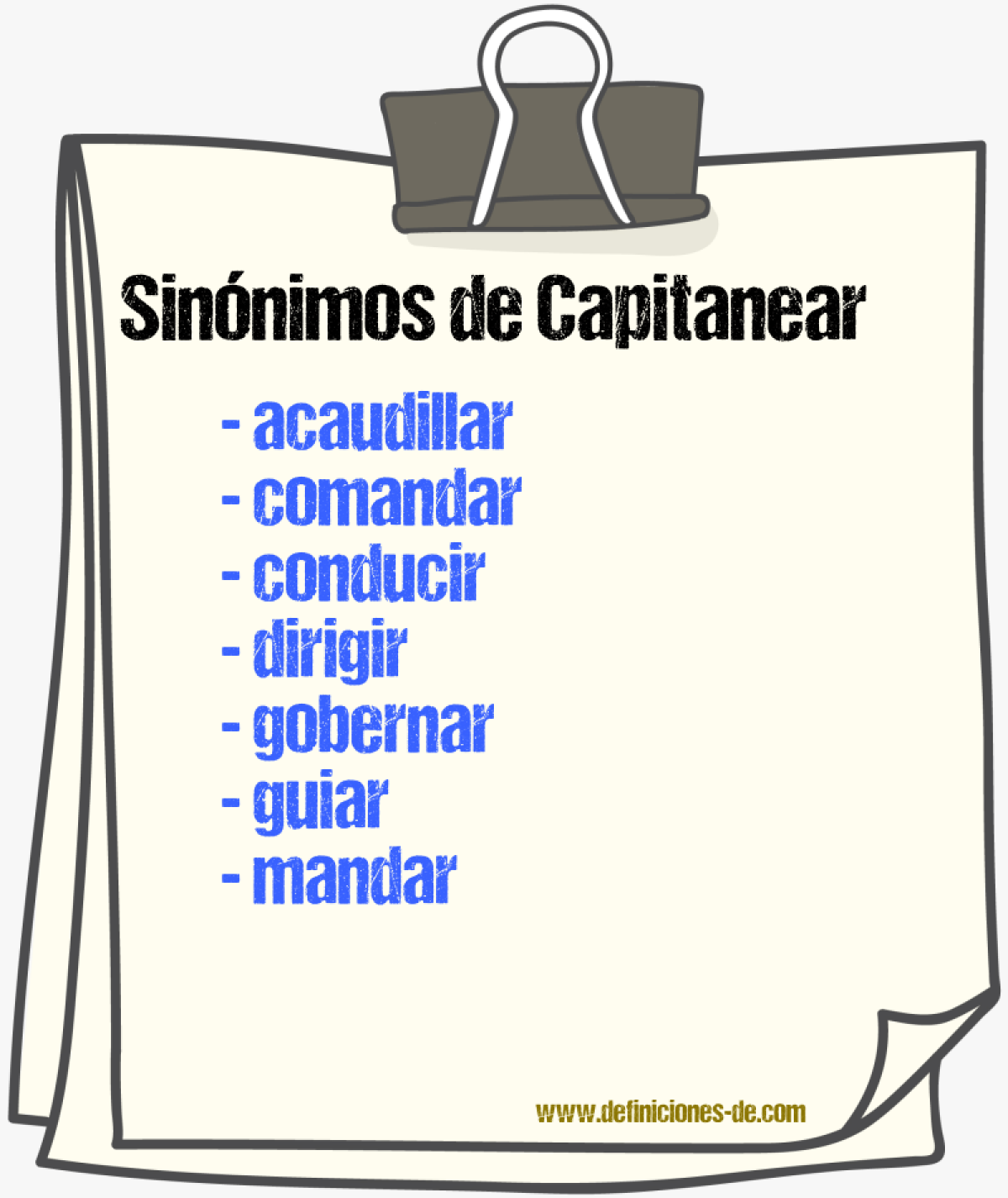 Sinnimos de capitanear