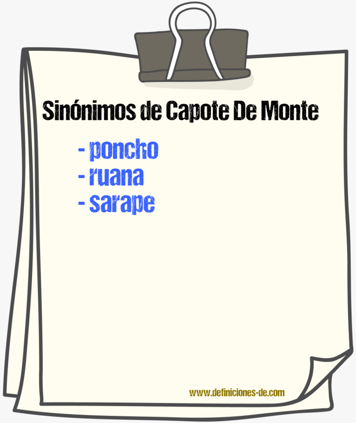 Sinnimos de capote de monte