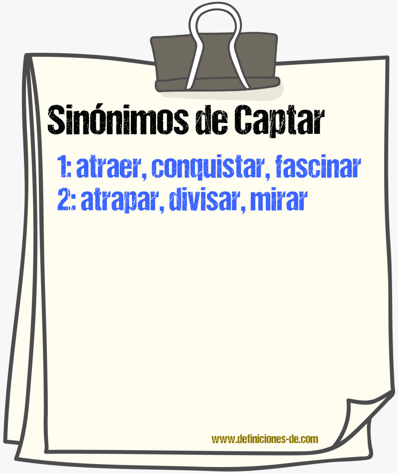 Sinnimos de captar