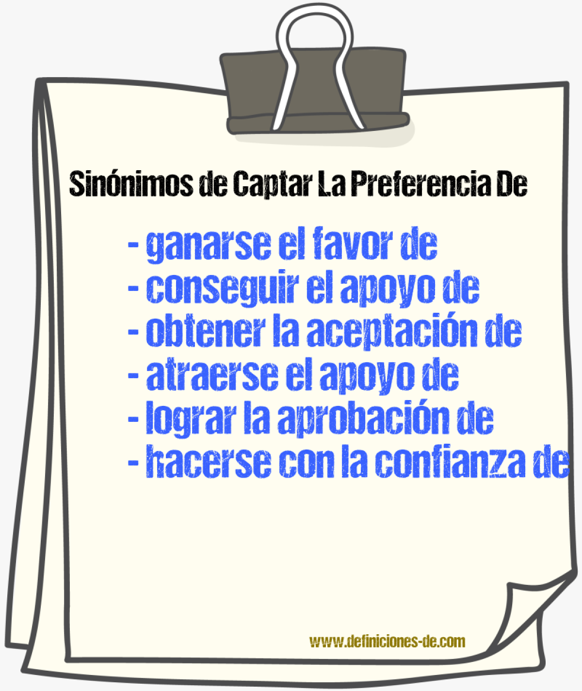 Sinónimos de captar la preferencia de