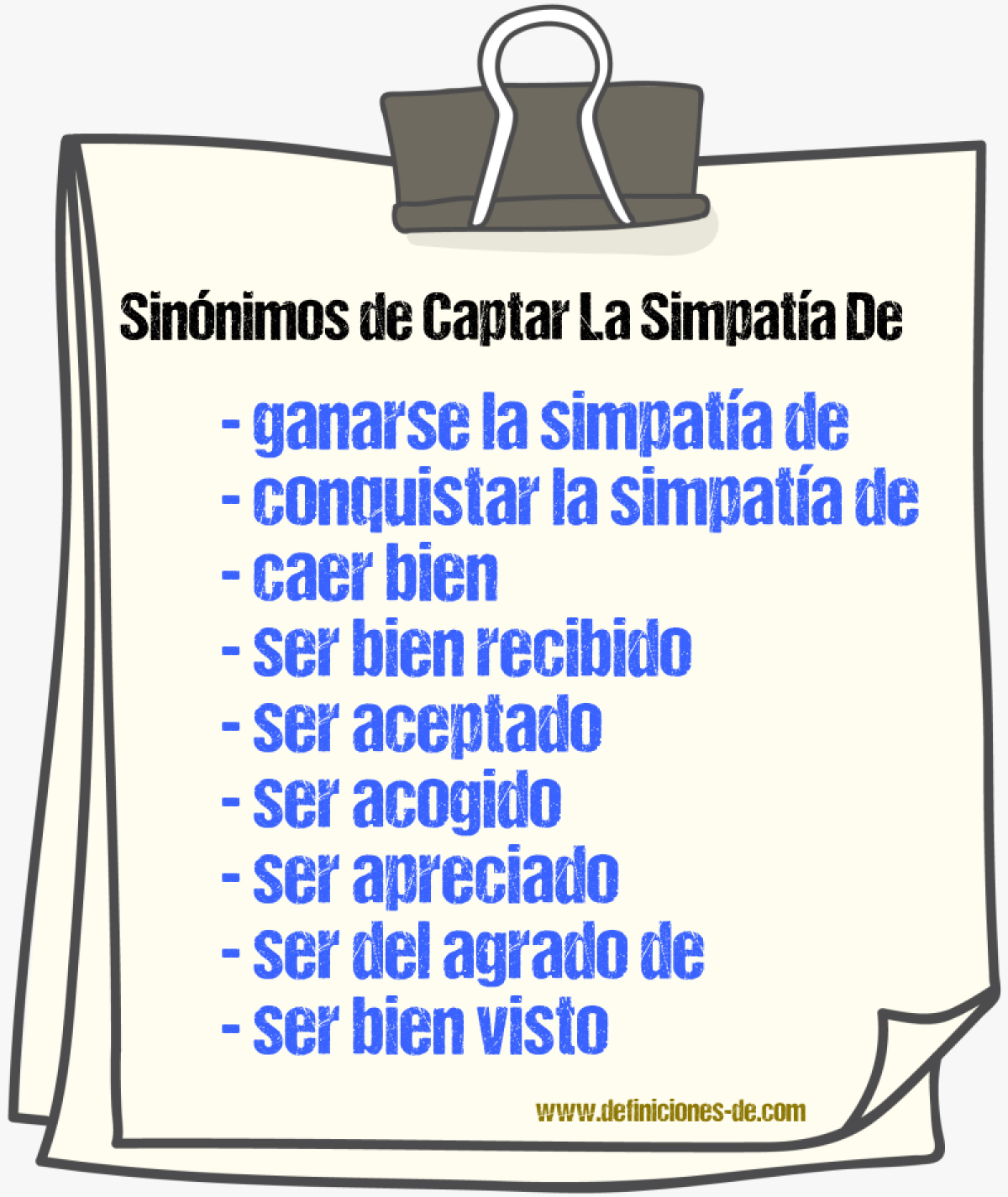 Sinónimos de captar la simpatía de