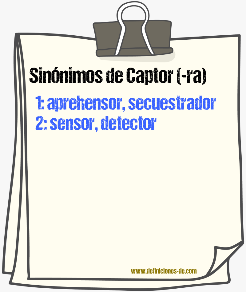 Sinnimos de captor