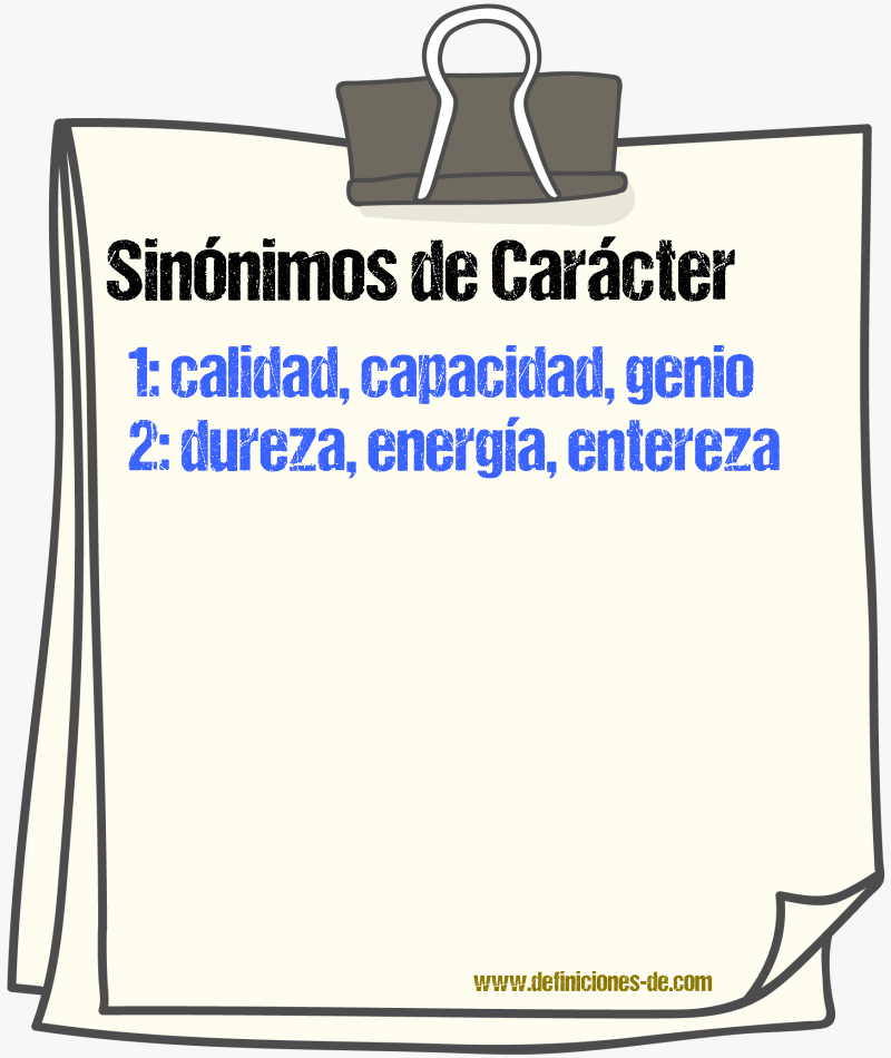 Sinnimos de carcter