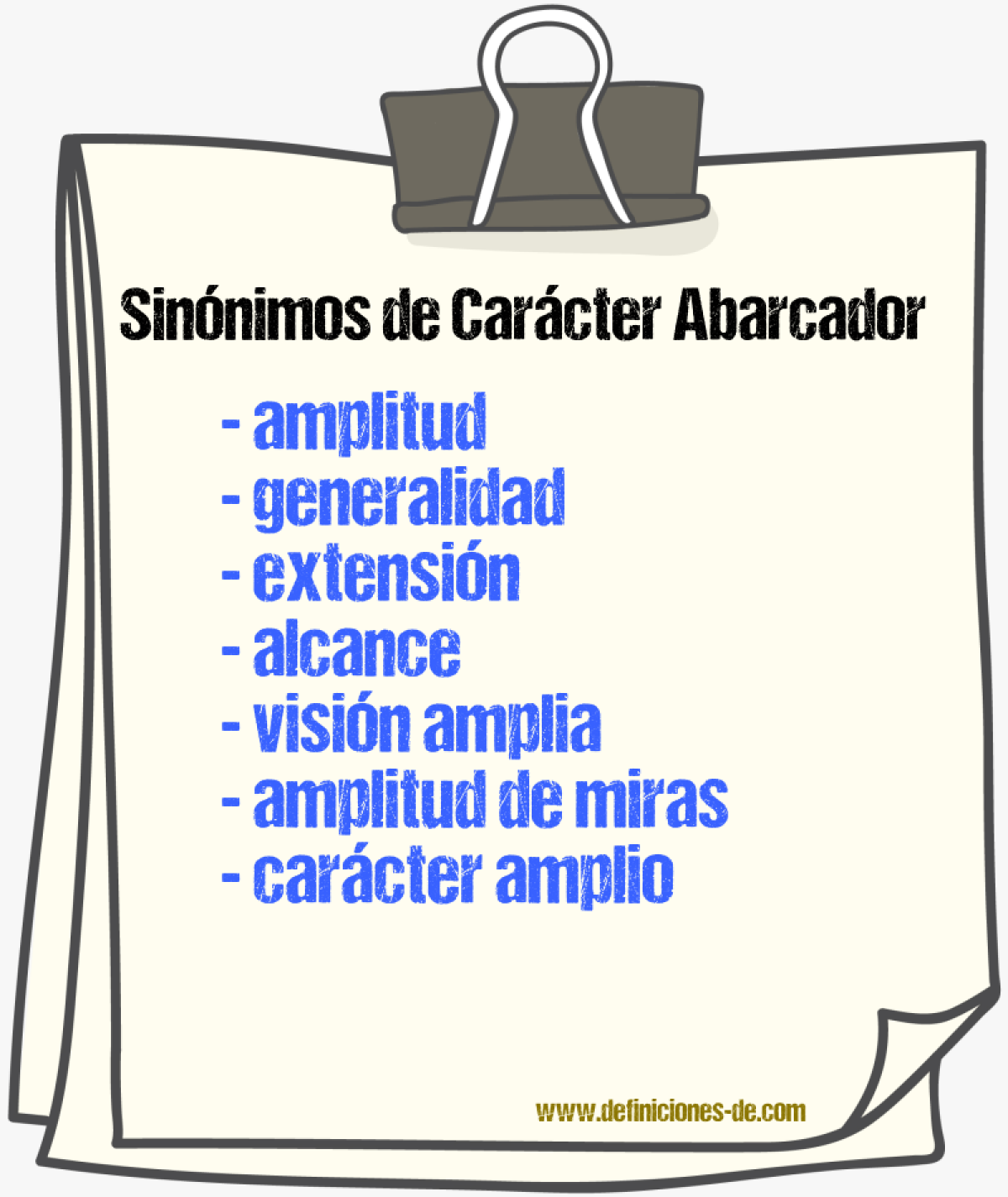Sinónimos de carácter abarcador