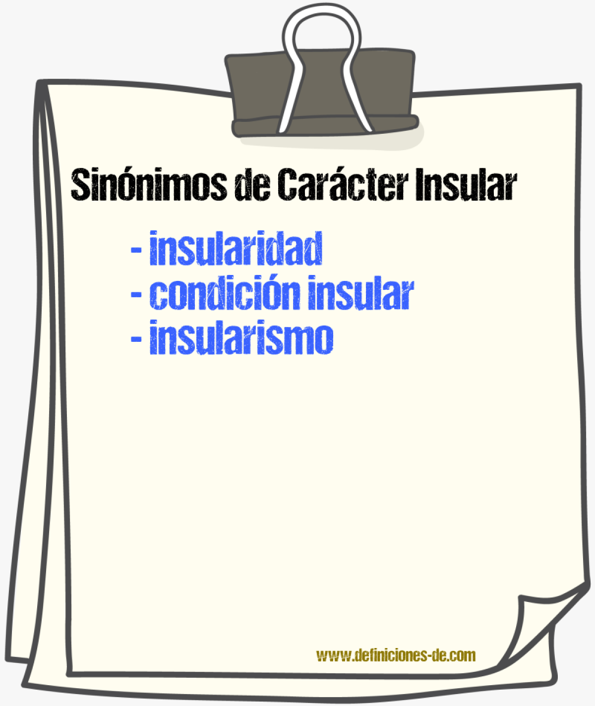 Sinónimos de carácter insular