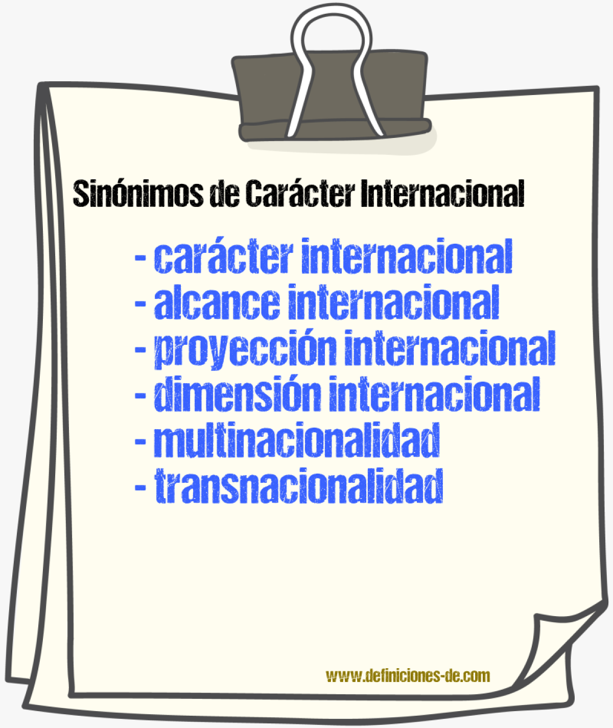 Sinónimos de carácter internacional