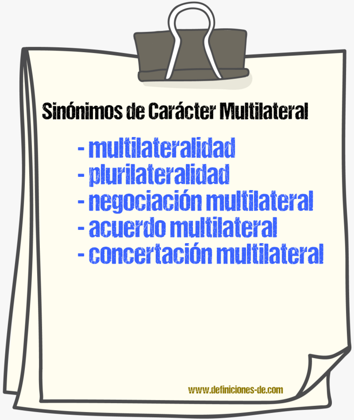Sinónimos de carácter multilateral
