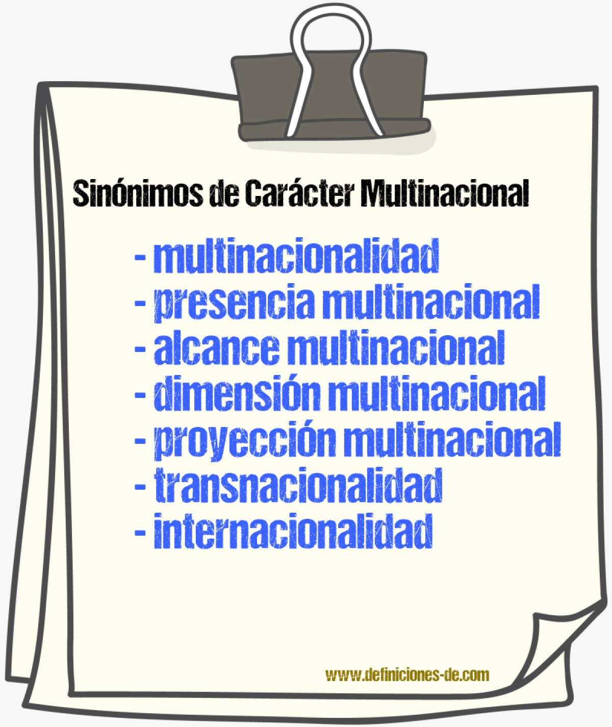 Sinónimos de carácter multinacional