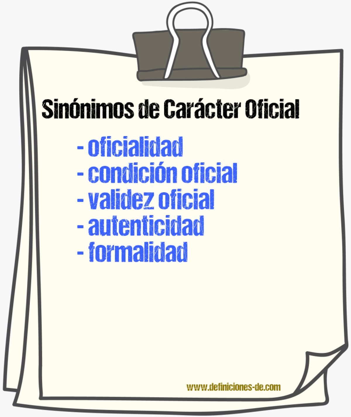 Sinónimos de carácter oficial