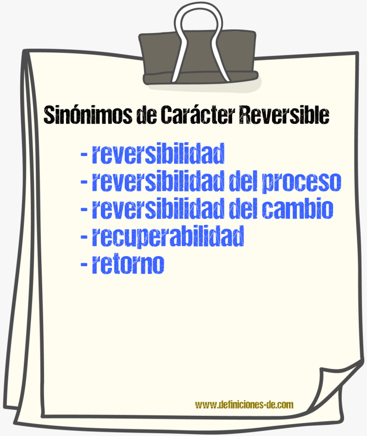 Sinónimos de carácter reversible