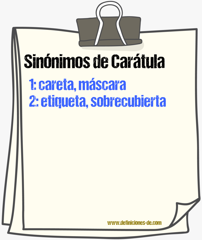 Sinnimos de cartula